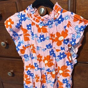 Entro Floral Pink and Orange Top